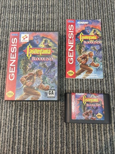 Castlevania Bloodlines for Sega Genesis Complete W/ Box and Manual CIB AUTHENTIC