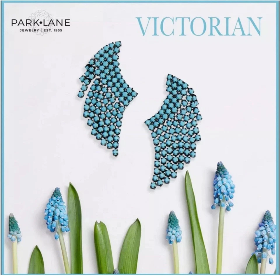 Juego de collar y pendientes victorianos Park Lane turquesa cadena multicolor metal Foto 2 de 4