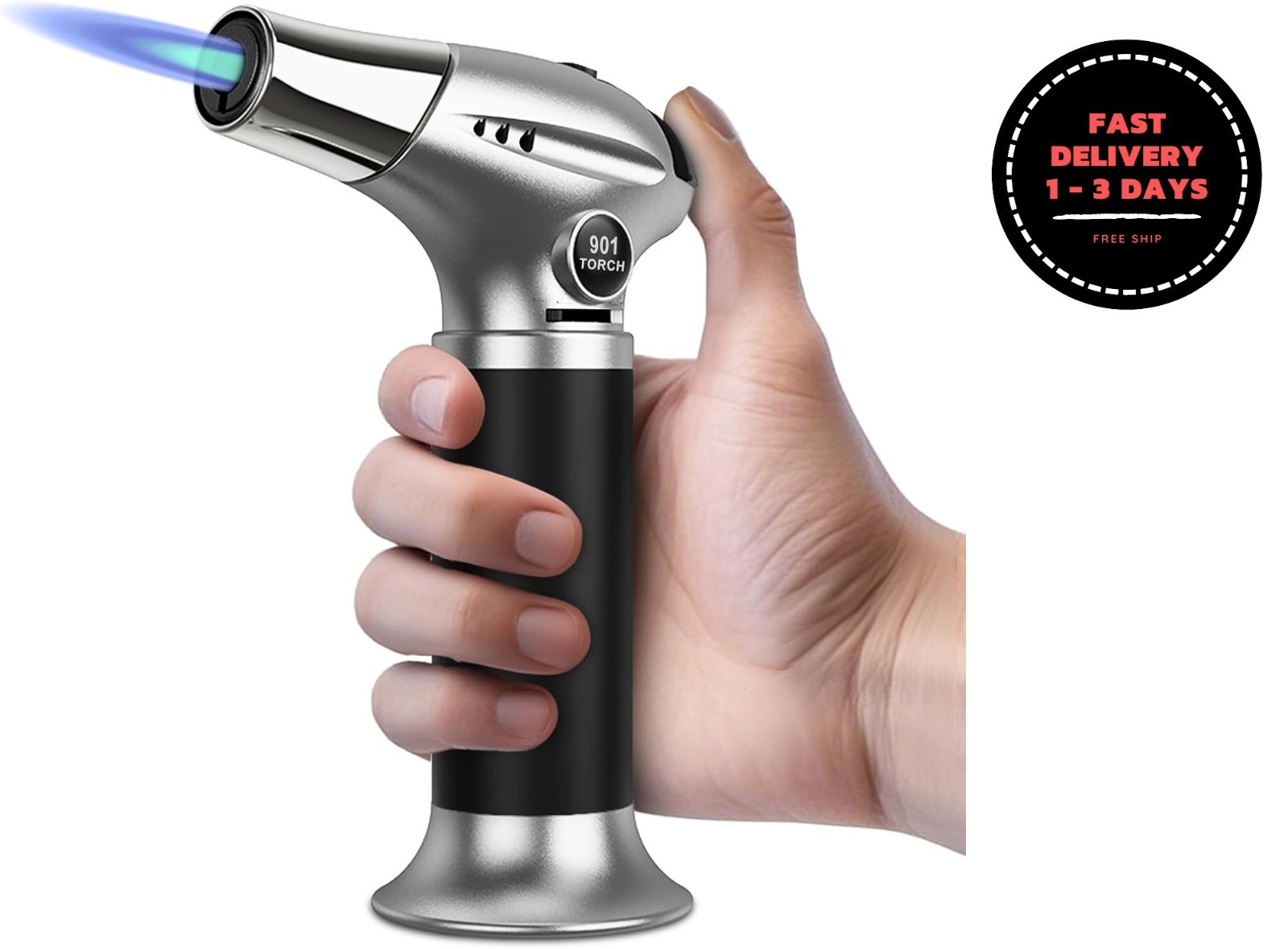 Soplete de cocina recargable con llama ajustable, . Incluye seguro para soldar