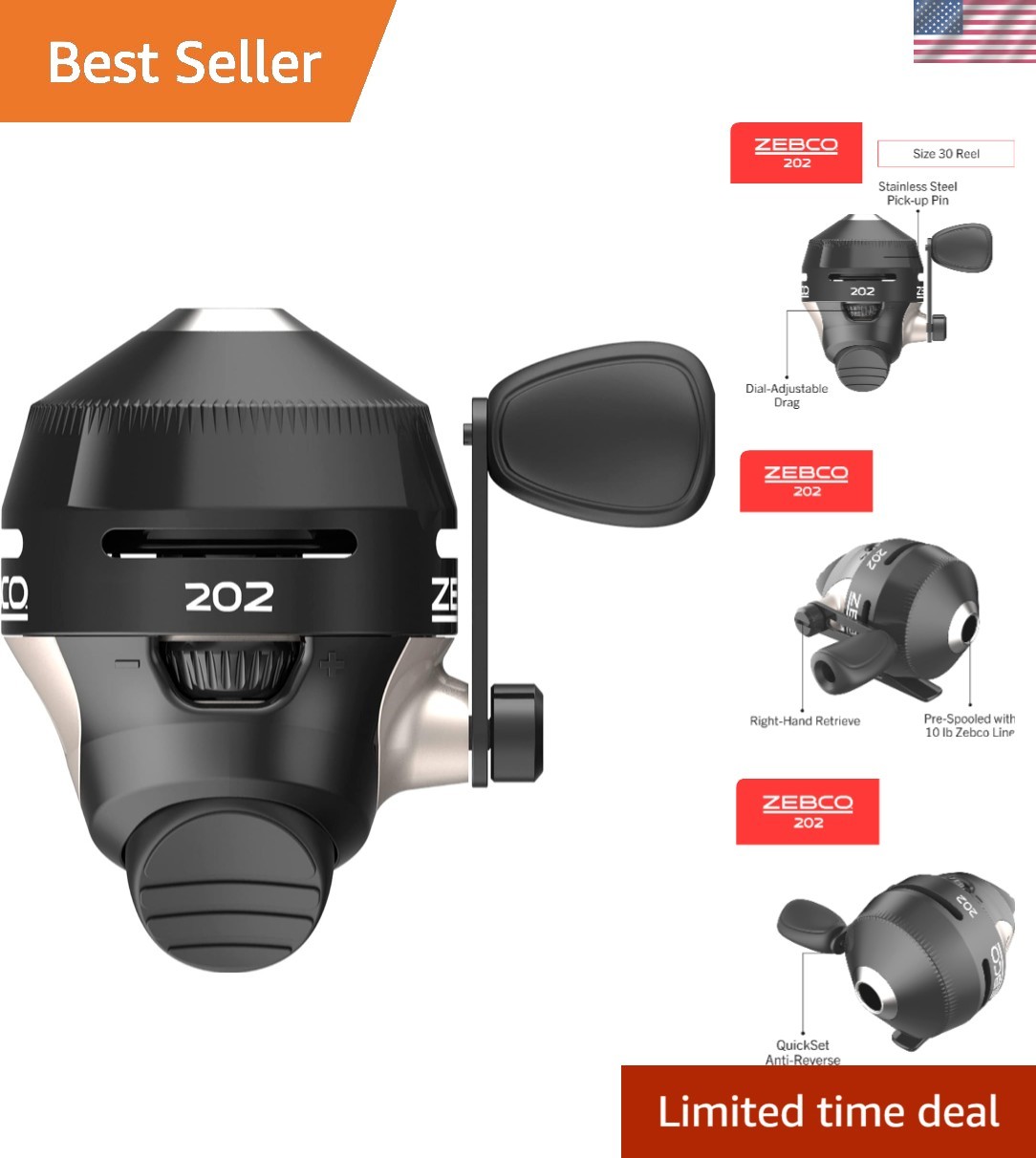 Trusted 202 Spincast Fishing Reel - Perfect for Beginners & 
