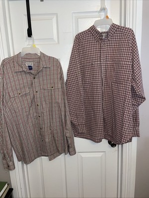 Lot Of 2 Magellan Shirt Mens XXL Button Up Plaid Long Sleeve Casual Sportswear