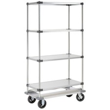 48x18x70 Galvanized Shelf Truck with Dolly Base 1600 Pound Capacity