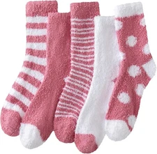 fauson Fuzzy Socks for Women - 5 Pairs Warm Cozy Socks For Women Mom, Slipper So