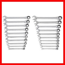20-piece Ratcheting Combination Wrench Set - Sae Metric
