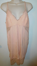NWOT Soma Intimates Cool Nights Peach Silver Lace Bust Nightgown Chemise M