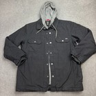 Dickies Jacket Adult Large Black Chore Canvas Workwear Hood Lined Coat Men