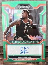 2022-23 Panini Prizm Draft Picks - College Penmanship Savion Flagg #CP-SFL Green