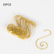 20 Christmas Tree Hanging Baubles Ball Metal S Hooks Xmas Small Ornaments Hanger