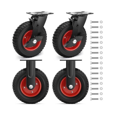 Nefish 8 Inch Heavy Duty Outdoor Casters 2200 LBS, Durable Large Casters Whee...
