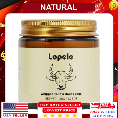 Grass-Fed Lopeie Beef Tallow Honey Balm 4oz Lavender Moisturizing Cream