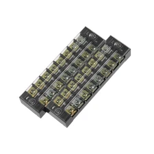 2 x Dual Rows 8 Positions 600V 25A Cable Barrier Block Terminal Strip TB-2508L