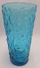 Anchor Hocking Lido Milano Electric Peacock Blue  Crinkle Tumbler Glass 12oz.