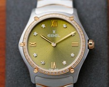 Image of Ebel Sport Classic Sunburst With Roman Index With Diamonds Women Watch
