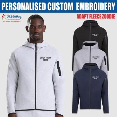 Individuell bestickter AWDis Cool Adapt Fleece-Zoodie Ihr Text entspannte Passform Reißverschluss Oberteil