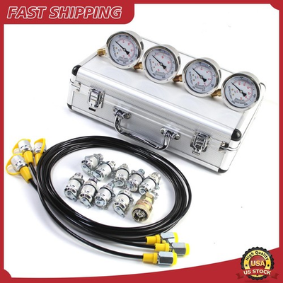 #ad #ad 10 60Mpa Hydraulic Pressure Gauge Test Kit 10 Test Connectors 4 Gauges $91.20