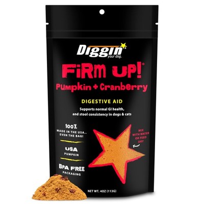 Diggin  Your Dog Firm Up Pumpkin for Dogs & Cats with Cranberry, 100% Made in...