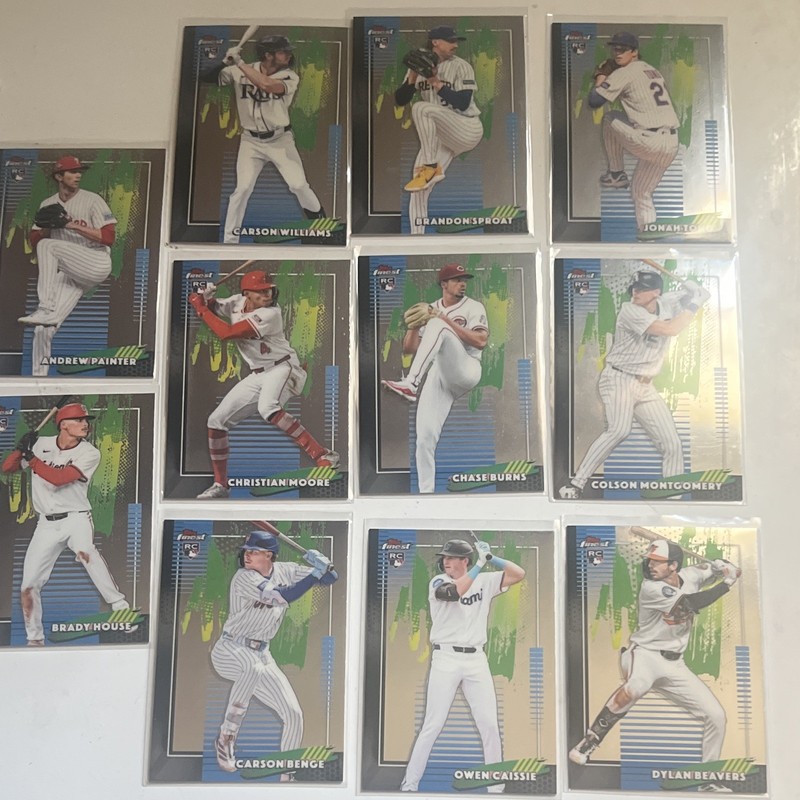 Topps Finest 2026 MLB Rookie 11 Card rookie lot burns Carson  Williams house