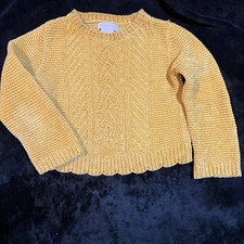 Tommy Bahama Girls Gold Knit Winter Sweater Size 6 Cozy Stylish Cold Weathe