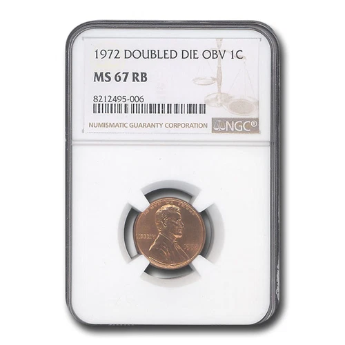1972 Lincoln Cent MS-67 NGC (Red/Brown, Doubled Die Obverse)