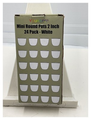 Youngever 2'' Mini Round Pots 24-Pack White BPA Free Seedling Starter Planters