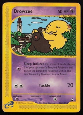 POKEMON TCG DROWZEE 74B/147 GD / LP AQUAPOLIS COMMON NON HOLO BASE ENGLISH 2003