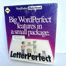 Vintage LetterPerfect WordPerfect Computer Software 2.1 Mac NEW FACTORY SEALED