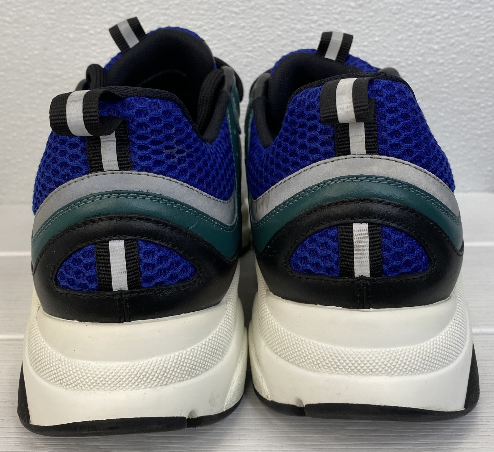 Dior B22 Sneakers Men's US9 EUR42 Mesh White Blue Deep Green Low Top *PREOWNED* thumbnail 2