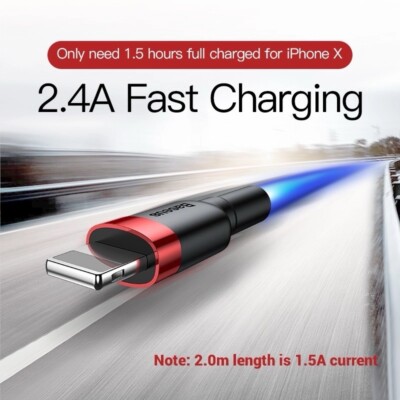 Baseus USB Kabel Schnellladung Ladekabel für iPhone XS Max XR X 8 7 6 5 SE iPad