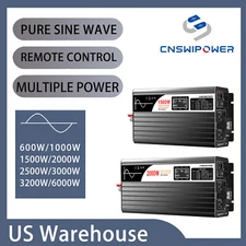 12v to 110v 120v 24v 48v 36V 1000w/1500w/2000w/3000w Pure Sine Wave Inverter