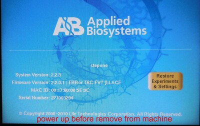 Applied biosystems assy 4374860 rev F Tested