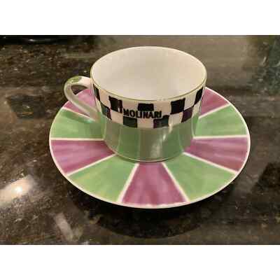 Caffe Molinari Promo? checkered coffee cappuccino cup and saucer CIOCO DELICE