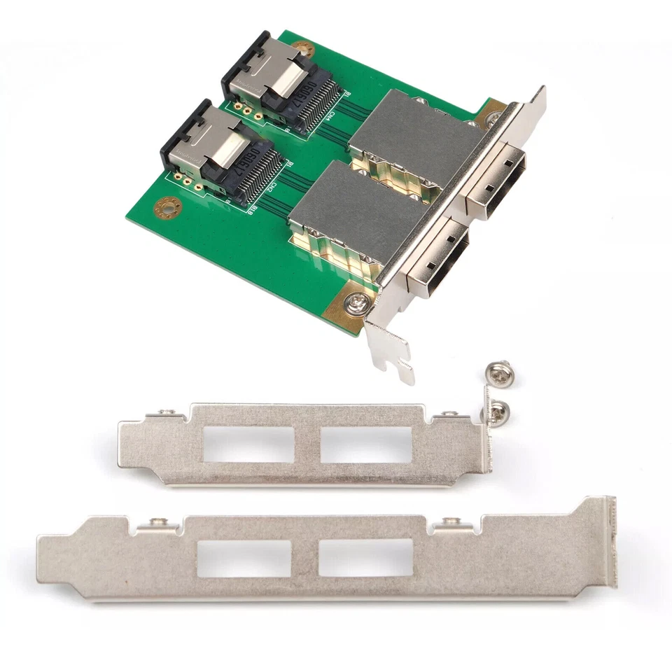SFF-8087 to 2 Port External HD SAS SFF-8088 PCI Mini SAS Card Adapter BoardnCED - Image 2 of 4