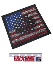 USA MADE RED,WHITE&BLUE FLAG on Black PAISLEY BANDANA Face Mask SCARF Head Wrap
