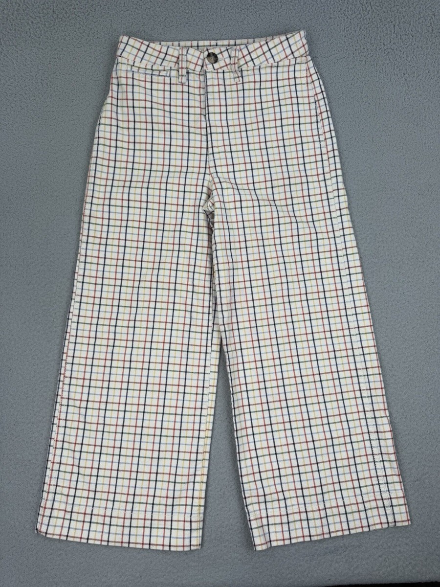 Madewell Pants Sz 25 Emmett Wide Leg Crop Rainbow Windowpane