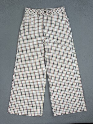 Madewell Pants Sz 25 Emmett Wide Leg Crop Rainbow Windowpane