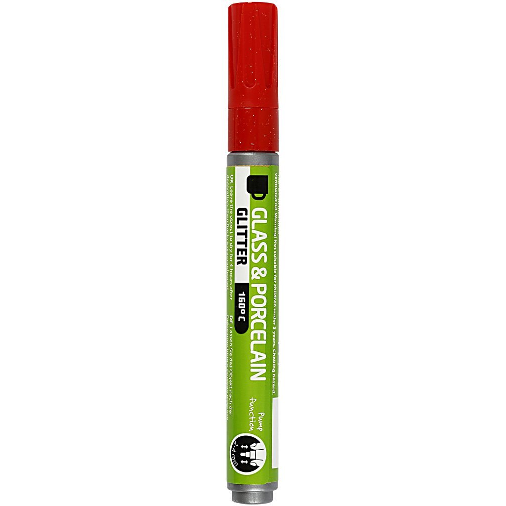 Creativ Company Glass & Porcelain Markers, red, One Size