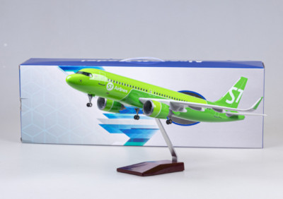 47CM 1:80 S7 AIRLINES AIRBUS A320neo Airplane Landing Gear  Resin Aircraft Model