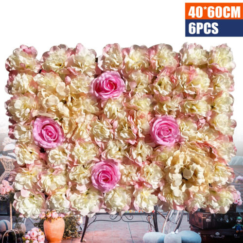 6 Stück Künstliche Blumenwand Hortensien Kunstblumenwand Hochzeit Hintergrund - Afbeelding 1 van 23