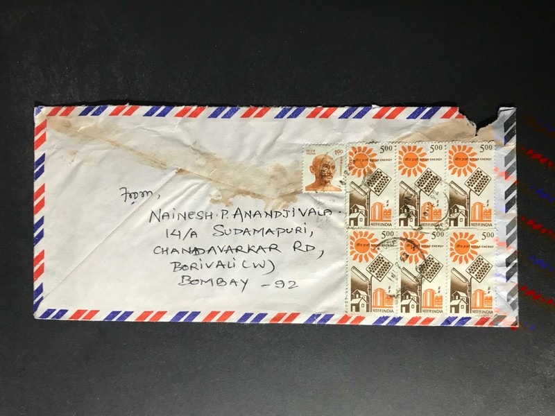 India Registered Cover to Finland City Cancel 1980s-1990s Cover #183