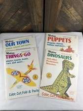 Vintage Kid  s Kraft Paper Folding Lot Of 4 Books