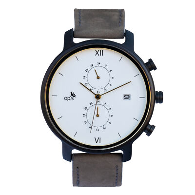 Opis UR-M2: Vierquadranten Herren-Holzuhr mit Lederarmband