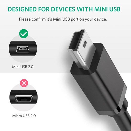 USB 2.0 Type A Male to Type B Mini (5pin) Charge Data Sync Cable Lead Cord 2mete - Picture 4 of 6