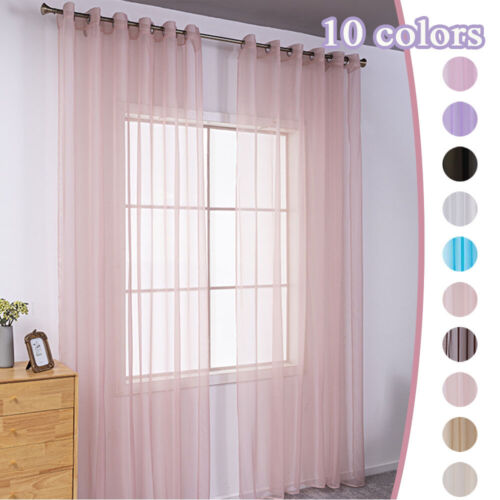 Vorhang-Dekoration Transparent/Raum-Tüll Moderne Farbe Wohnzimmer Fenster ❤ - Bild 1 von 23