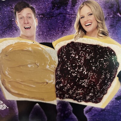 PEANUT BUTTER and GRAPE JELLY Couples Costumes SET Unisex One Size Halloween FUN