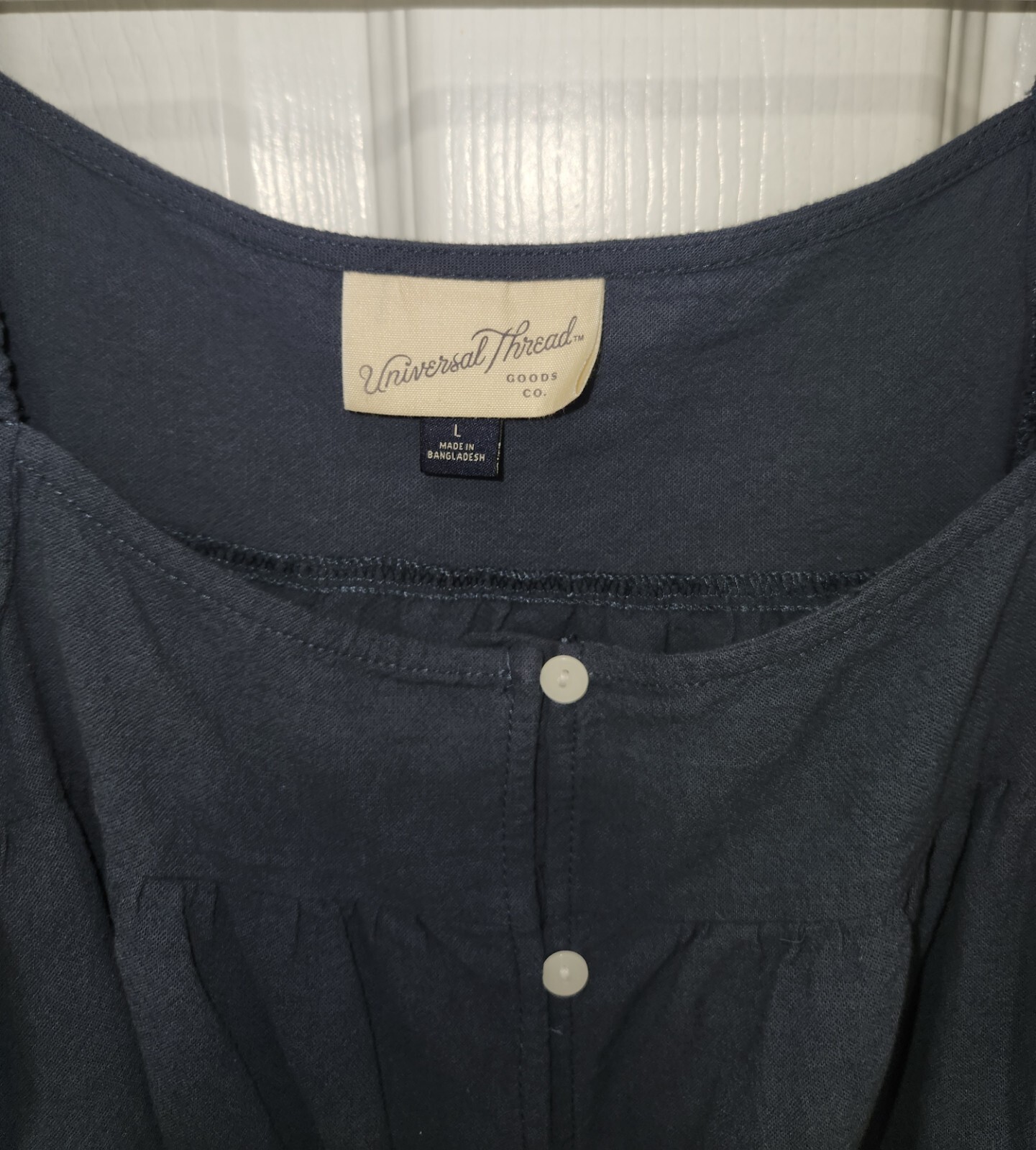 Universal Thread Navy Button Down Dress With Flut… - image 3