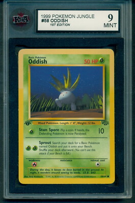 1999 Pokemon Jungle 1st Edition Oddish #58 Ksa 9 Mint | eBay