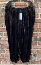 NWT EILEEN FISHER CHARCOAL GRAY VELVET/SILK PULL ON SLOUCHY ANKLE PANT 278 L