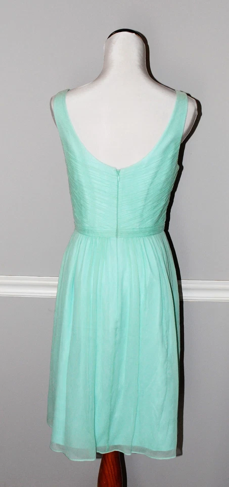 Vestido J.Crew Heidi en seda gasa #93100 sin mangas brillante junto al mar aguamarina 6 $228 Foto 4 de 4