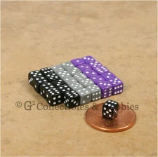 NEW 5mm Deluxe Rounded Edge 30 MINI Dice Set Black Purple Gray RPG Game Tiny D6