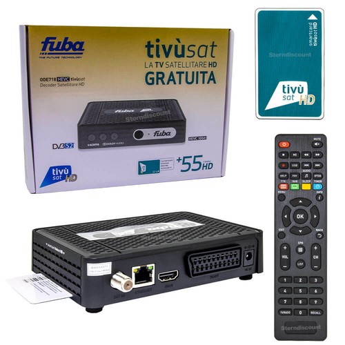 FUBA ODE 718 Classic HD Tivùsat Receiver + aktivierte Karte DVB-S2 TV SAT Decode - Bild 2 von 6